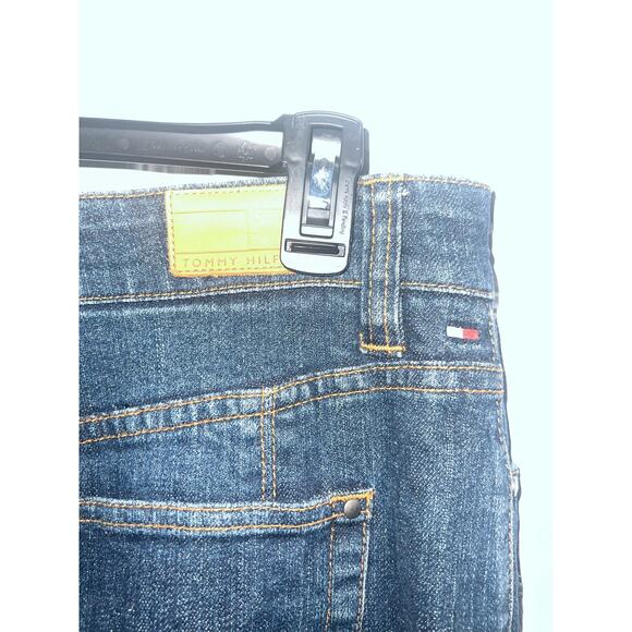 Vintage Tommy Hilfiger Jeans Skirt Size 10 Denim Long Pleated Flare Bottom Maxi - Picture 8 of 11